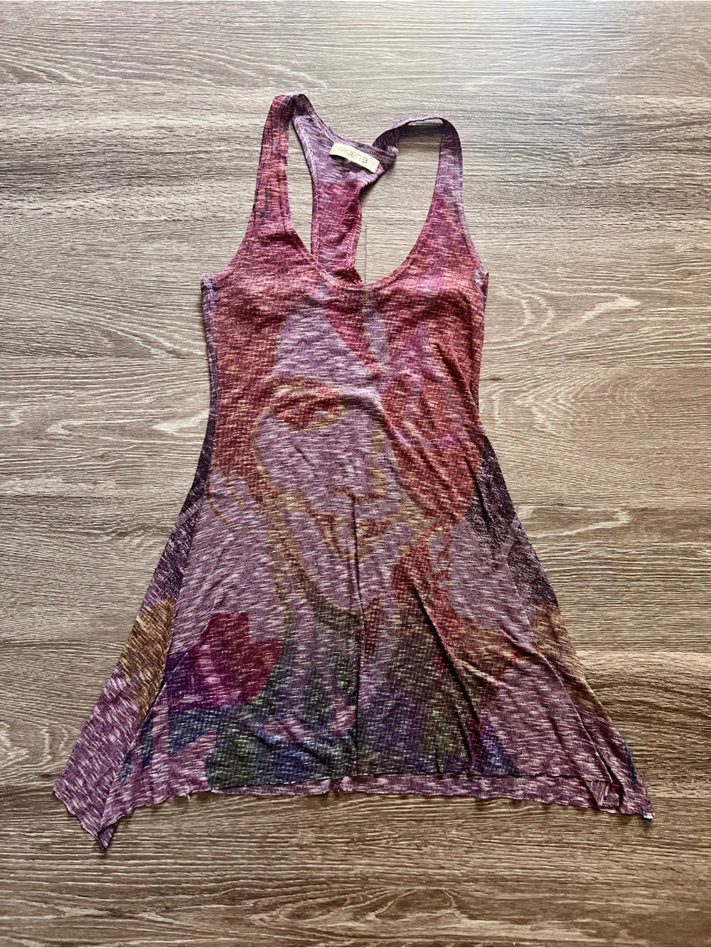 Arden Purple Marbled Racerback Swim Cover-Up